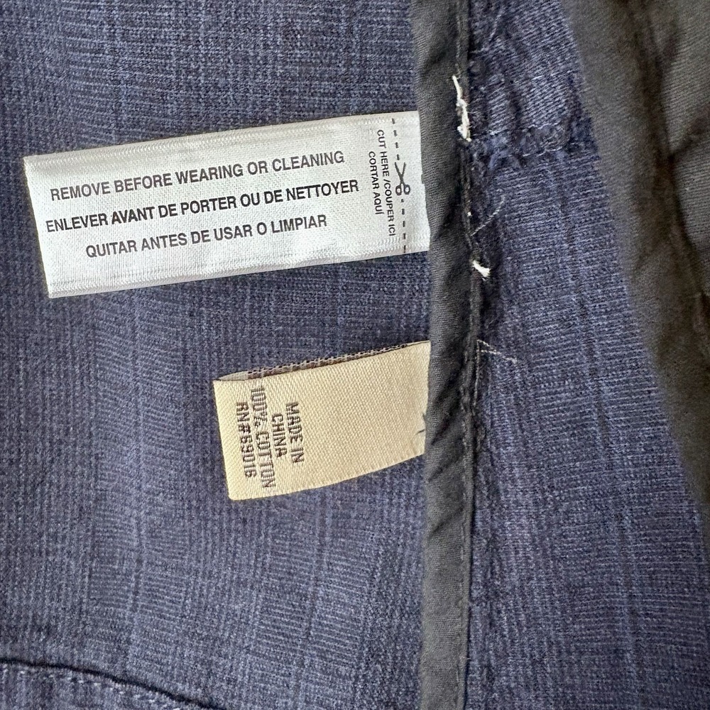 NEW Ruff Hewn 100% cotton casual blazer jacket in navy plaid - Picture 6 of 12